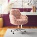 Mercer41 Task Chair Aluminum/Upholstered in Pink/Brown | 33.26 H x 23.22 W x 23.22 D in | Wayfair 97DBE4CF40D84BEF997763B44A24E040