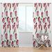 Design Art Mid-Century Roses Floral Semi-Sheer Thermal Rod Pocket Single Curtain Panel Polyester/Linen | 95 H in | Wayfair CTN24057-52-95
