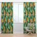 Design Art Tropical Pinapples Floral Semi-Sheer Thermal Rod Pocket Single Curtain Panel Polyester/Linen | 108 H in | Wayfair CTN18951-52-108