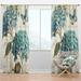 Design Art Butterfly Garden I Floral Semi-Sheer Thermal Rod Pocket Single Curtain Panel Polyester/Linen in Blue/Green/Yellow | 84 H in | Wayfair