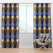 Design Art Mid-Century Luxury Waves II Geometric Semi-Sheer Thermal Rod Pocket Single Curtain Panel in Green/Blue/Yellow | 52"W x 108"L | Wayfair