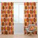 Design Art Pattern VI Geometric Semi-Sheer Thermal Rod Pocket Single Curtain Panel Polyester/Linen | 95 H in | Wayfair CTN24485-52-95