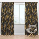 Design Art Hand Drawn Floral Semi-Sheer Thermal Rod Pocket Single Curtain Panel Polyester/Linen in Black | 95 H in | Wayfair CTN18637-52-95