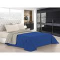 Italian Bed Linen Elegant Sommer Steppdecke, 100% Mikrofaser, ROYAL BLAU/HELL GRAU, 260x270cm