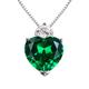 Hiqmic 925 Sterling Silver 5.5ct Love Heart Shaped Emerald Zirconia Pendant Necklace White Gold Plated Fashion Jewellery Gift 18", WA95002