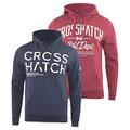 Crosshatch Mens Casual Hoodie (2 Pack) Classic Graphic Hooded Long Sleeve Sweatshirt(S,Navy/Burgandy)