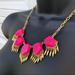 J. Crew Jewelry | J. Crew Fuchsia Pink Statement Necklace | Color: Gold/Pink | Size: Os