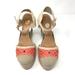 Coach Shoes | Coach Crochet Wedge Sandals, Size 9 | Color: Orange/Tan | Size: 9
