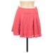 Ambiance Apparel Casual A-Line Skirt Mini: Pink Solid Bottoms - Women's Size Medium