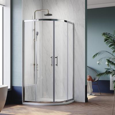 SONNI Duschkabine Viertelkreis Duschabtrennung Runddusche Schiebetür Duschtür 90 x 90 x 185cm Image