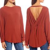 Free People Tops | Free People Shimmy Top Cowboy Open Back Blouse | Color: Orange/Red | Size: S
