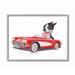 Trinx Dog Driving Vintage Red Convertible Family Pet Illustration by Danny Gordan - Graphic Art Print Canvas in White | Wayfair