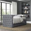 Greyleigh™ Melvin Twin Solid Wood Daybed w/ Trundle Upholstered in Gray | 38 H x 43 W x 86 D in | Wayfair 2B50F3AD05FE495988141D6D9D171192