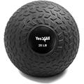 Yes4All KPVX, Slam Ball 25 lbs, Medizinball für Krafttraining und Crossfit – Fitness-Gymnastikball mit robuster Gummilauffläche und Schale (25 lbs, schwarz), KPVX