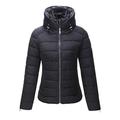 Giolshon Women's Puffer Quilted Lightweight Padding Jacket Bubble Coat Cotton Filling 1712019 Black S