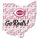 Cincinnati Reds 12'' Floral State Sign