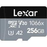 Lexar 256GB Professional 1066x UHS-I microSDXC Memory Card with SD Adapter (SILVE LMS1066256G-BNANU