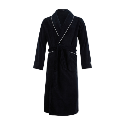 Möve Bademäntel Herren Schalkragen Manhattan Velours black - 199 M Schwarz