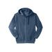 Men's Big & Tall Fleece Zip-Front Hoodie by KingSize in Heather Slate Blue (Size 2XL) Fleece Jacket