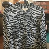 Michael Kors Tops | Brand New Michael Kors Long Sleeves Blouse Medium | Color: Black/Gray | Size: M