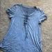 American Eagle Outfitters Tops | Grey American Eagle Lace Up Top Size Small | Color: Gray | Size: S