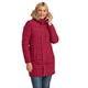 TOG 24 Firbeck Womens Ultra Warm Wind Resistant Long Padded Winter Coat with Pockets and Faux Fur Trim Hood Raspberry
