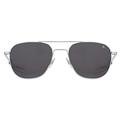 American Optical Original Pilot Sunglasses - Nylon Lenses - Bayonet Temple - Polarized … (Silver/Grey, 55)