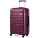 A2B ABS Hard Shell 26 Inch Suitcase - Travel Luggage with 4 Spinner Wheels | Telescopic Drag Handle | Hard Sided Suitcases Weighing 3.4kg Cap 62L Height 66cm (Plum, Medium)