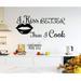 Trinx I Kiss Better Than I Cook Wall Decal Vinyl in Black | 13.5 H x 30 W in | Wayfair 5AE60CCD9BE4417197FBA6995CA172B3