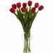 Primrue Tulips Floral Arrangement in Vase Polyester/Faux Silk/Plastic/Fabric | 24 H x 16 W x 9 D in | Wayfair CBA01CE607D94F10813A4962A91080D9