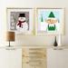 The Holiday Aisle® Let Is Snow Snowman - 2 Piece Picture Frame Painting Print Set on Paper in Black/Green | 16 H x 32 W x 1.5 D in | Wayfair