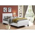 Hokku Designs Agerton Platform Bed Upholstered/Metal/Faux leather in White | 36 H x 41 W x 81 D in | Wayfair 931925E1E76B4B0B9D33D860633384F5