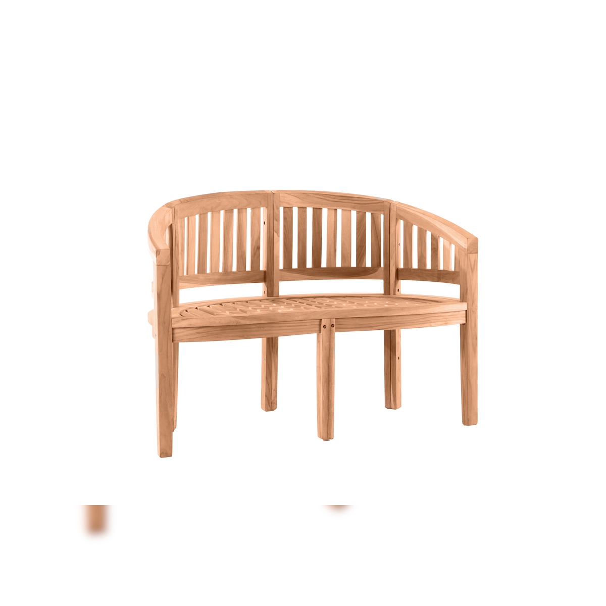 Möbilia Gartenbank 120 cm | Bananenbank 2-Sitzer aus Teak Holz | B 120 x T 53 x H 85 cm | natur | 11020012 | Serie GARTEN Image