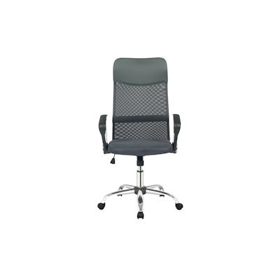 Möbilia Bürostuhl aus Kunstleder | höhenverstellbar | B 62 x T 60 x H 111 cm | schwarz / silber| 15020010 | Serie STUHL Image