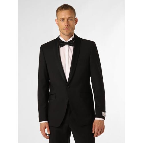 Wilvorst Smoking-Sakko Herren Regular Fit Wolle schwarz, 50