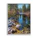 Stupell Industries Creek Landscape w/ Stones Pine Tree Forest by Andrew Kiss - Painting Print Wood in Brown | 14 H x 11 W x 1.5 D in | Wayfair