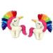 The Holiday Aisle® Unicorn Felt Hanging Figurine Ornament Set Fabric in Blue/Red/Yellow | 4 H x 3 W x 1 D in | Wayfair