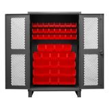 WFX Utility™ Musca 78" H x 48.19" W x 24.13" D Storage Cabinet, Wood in Red | 78 H x 48.19 W x 24.13 D in | Wayfair