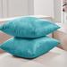 Everly Quinn Nicoletti Square Velvet Pillow Cover Velvet in Green/Blue | 24 H x 24 W x 1 D in | Wayfair CD4A89F2994F43F6922DF5BED922D213