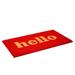 Winston Porter Artim Hello Non-Slip Indoor Door Mat Natural Fiber in Red/White/Brown | 2' x 3' | Wayfair 0B3D79A70C734DF98A3C0F9BC139DE49