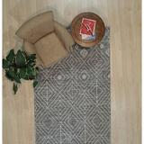 Gray/White 24 x 0.25 in Area Rug - Dakota Fields Runner Geometric Handmade Kilim Wool Charcoal Area Rug Wool | 24 W x 0.25 D in | Wayfair