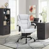 Inbox Zero Home Office Big & Tall Faux Leather Executive Chair,500LBS Upholstered in Black/Brown | 46.5 H x 28.3 W x 28.3 D in | Wayfair