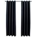 Latitude Run® Curtains Roller Blackout Curtains Window Blinds w/ Rings Fabric Polyester in Black/Brown | 95 H in | Wayfair