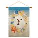 Breeze Decor Summer Initial 2-Sided Polyester 40" x 28" Flag Set in Brown | 40 H x 28 W x 1 D in | Wayfair BD-BN-HS-130181-IP-BO-03-D-US14-BD