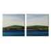 Stupell Industries Saturated Coastal Landscape Rolling Green Hills by Third & Wall - 2 Piece Painting Print Set Canvas, in Blue/Green/White | Wayfair