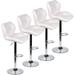 Everly Quinn Scroggs Swivel Adjustable Height Bar Stool Upholstered/Leather/Metal/Faux leather in White | 19 W x 20 D in | Wayfair