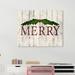 The Holiday Aisle® Holiday & Seasonal Merry Wood Holidays - Wrapped Canvas Textual Art Print Canvas in Green/Red | 20 H x 24 W x 0.8 D in | Wayfair