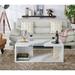 Mercury Row® Temple Meads Floor Shelf Coffee Table w/ Storage Wood in White | 17.12 H x 47.27 W x 23.62 D in | Wayfair