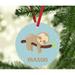 The Holiday Aisle® Baby Sloth on Tree Personalized Metal Christmas Ball Ornament Metal in Blue | 3.5 H x 3.5 W in | Wayfair