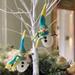 The Holiday Aisle® Nordic Winter Snowman Felt Hanging Figurine Ornament Set Fabric in Black/Green/Yellow | 7.5 H x 3 W x 1 D in | Wayfair